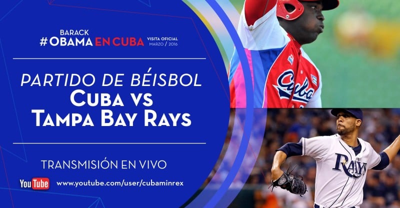 Encuentro amistoso entre la selección cubana de pelota y los jugadores del Tampa Bay Rays
