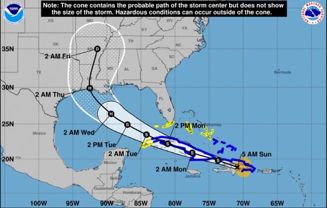 AVISO DE CICLÓN TROPICAL NO. 9 TORMENTA TROPICAL LAURA HA GANADO ALGO EN INTENSIDAD Y APROXIMÁNDOSE A LA REGIÓN ORIENTAL DE CUBA.