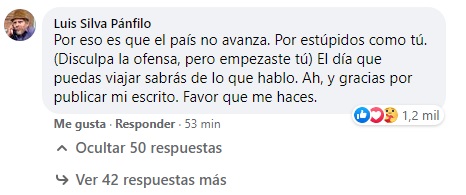 Cubano dice que Luis Silva habla basura; «Por gente como tú el país no avanza», le responde el artista
