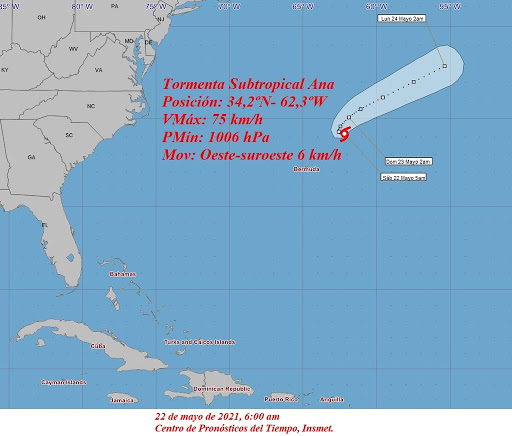 Temporada ciclónica 2021 en el Atlántico inicia con la tormenta subtropical Ana