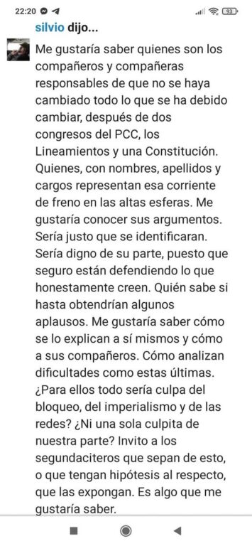 Silvio Rodríguez: “¿Todo sería culpa del bloqueo, del imperialismo y las redes, ni una sola culpita de nuestra parte?” Silvio Rodríguez: “¿Todo sería culpa del bloqueo, del imperialismo y las redes, ni una sola culpita de nuestra parte?”