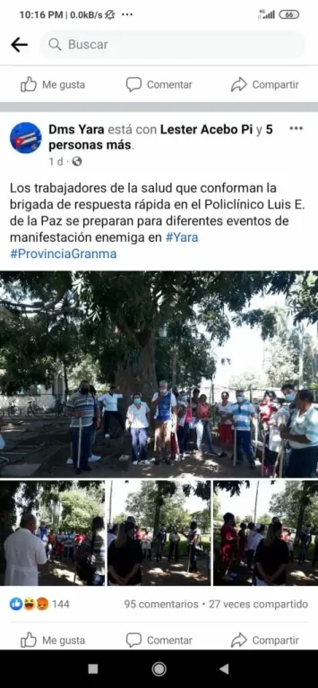 ¡Indignación! Integrantes del “ejército de batas blancas” en Cuba armados con palos para enfrentar a la población
