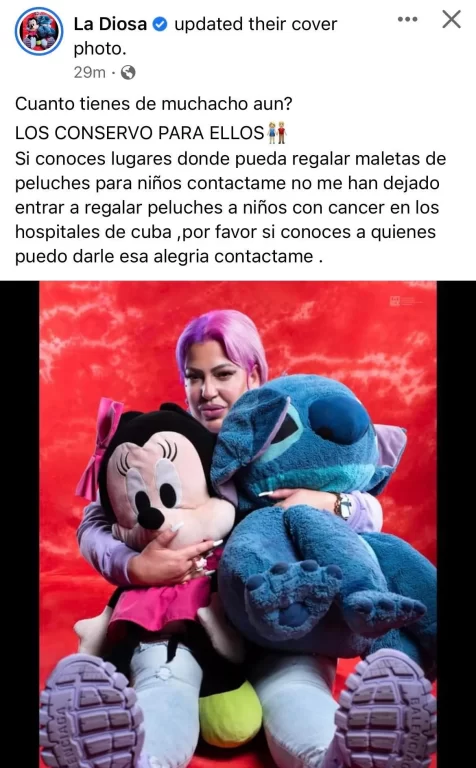 La Diosa intenta donar juguetes a niños con cáncer en hospitales de Cuba, pero se lo niegan