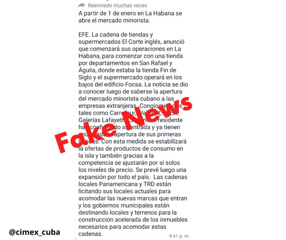 Cuba desmiente arribo de El Corte Inglés y otras empresas extranjeras