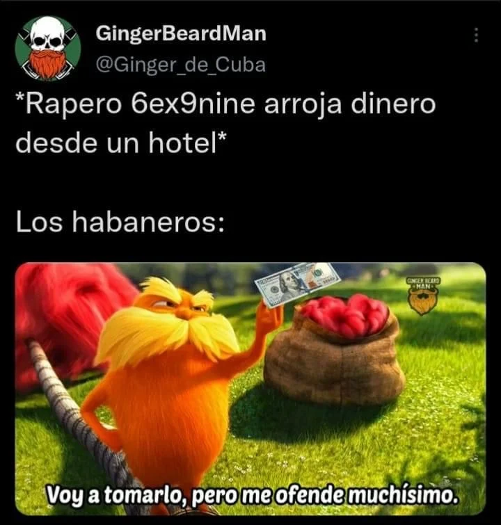¿Disfrute o sinsabor? Variados memes sobre dólares arrojados por Tekashi 6ix9ine en Cuba 2 ¿Disfrute o sinsabor? Variados memes sobre dólares arrojados por Tekashi 6ix9ine en Cuba