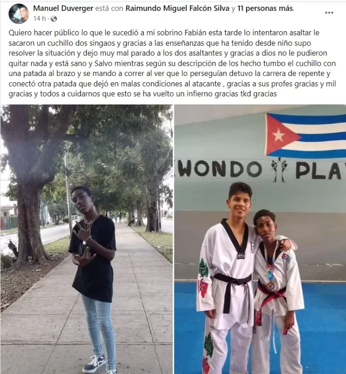 Niño practicante de taekwondo se defiende de asaltantes con cuchillo en La Habana