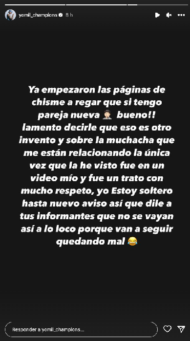 Yomil desmiente rumores de nueva relación amorosa