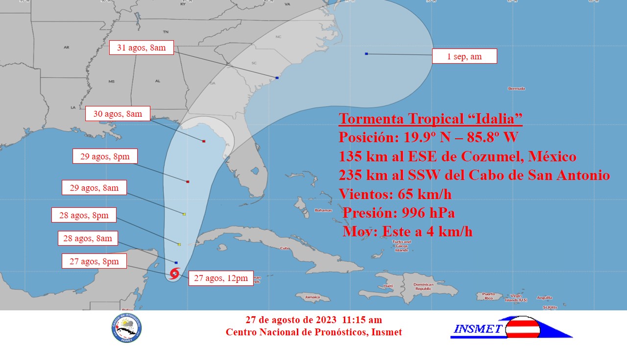 Depresión Tropical Diez se convierte en la Tormenta Tropical Idalia