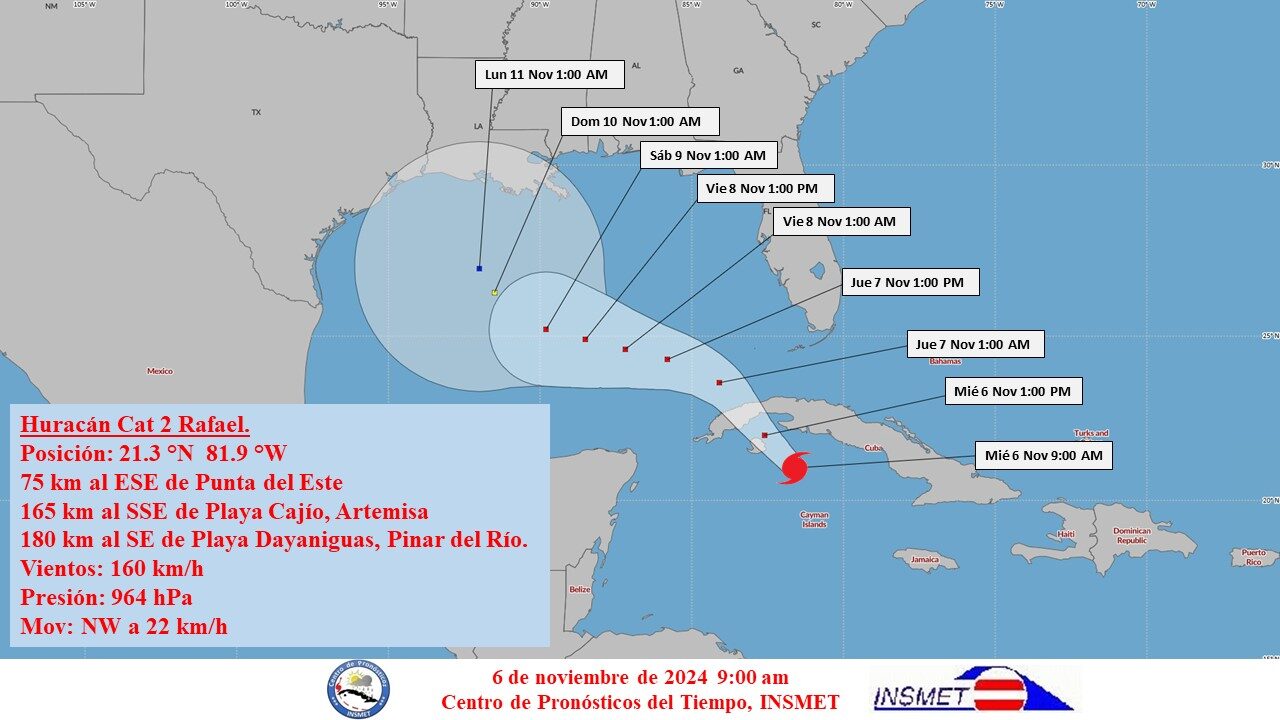 Huracán Rafael se fortalece y amenaza la costa occidental de Cuba Huracán Rafael se fortalece y amenaza la costa occidental de Cuba