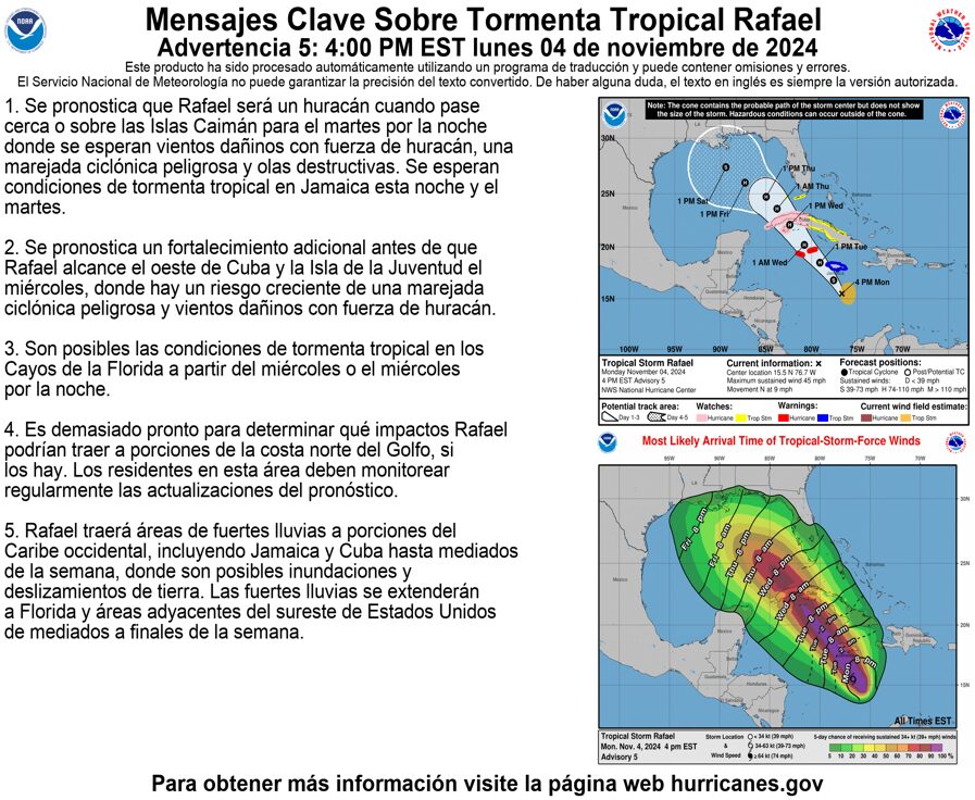 Se forma la Tormenta Tropical Rafael en el mar Caribe 1 Se forma la Tormenta Tropical Rafael en el mar Caribe