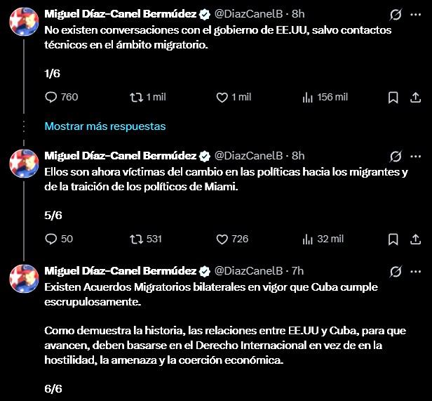 Díaz-Canel aclara el estado de las relaciones entre EE.UU. y Cuba: "No existen conversaciones secretas" Díaz-Canel aclara el estado de las relaciones entre EE.UU. y Cuba: «No existen conversaciones secretas»
